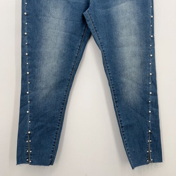 The M.A.P. Pearl Plus Embellished Skinny Blue Jeans  Size 2XL  Stretch Denim NWT - Picture 3 of 14